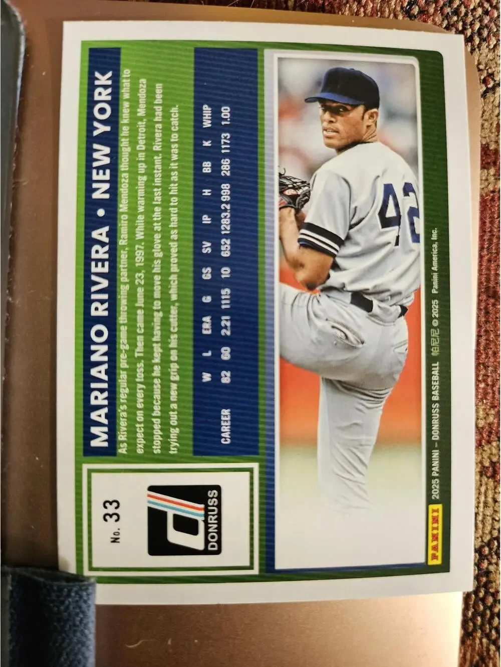 Mariano Rivera - 2025 Panini Donruss baseball - #33 - Yankees - RAW Mint